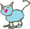 Blue Cartoon Cat Clip Art
